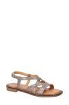 Bella Vita Tya Strappy Sandal In Grey Croco Italian Leather