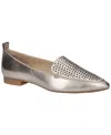 Bella Vita Alessi Perforated Pointed Toe Flat In Champagne Leather