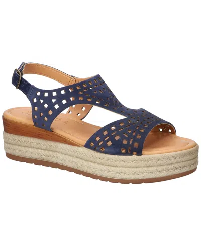 Bella Vita Women's Ann-italy Wedge Sandals In Navy Suede Leather