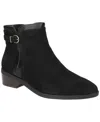 Bella Vita Beatrice Womens Block Heel Faux Suede Ankle Boots In Black Kidsuede Leather