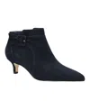 Bella Vita Bindi Womens Suede Zipper Booties In Navy Kid Suede Leather