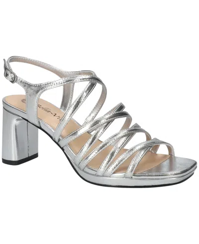 Bella Vita Women's Damsel Square Toe Heeled Sandals In Silver