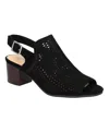 Bella Vita Emmalyn Womens Suede Slingback Heels In Black Suede Leather