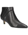 Bella Vita Faraday Womens Zipper Manmade Booties In Black Leather
