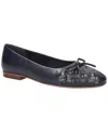 Bella Vita Womens Woven Faux Leather Ballet Flats In Navy
