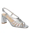 Bella Vita Gretta Womens Slingback Adjustable Strappy Sandals In Silver Leather