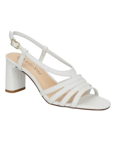 Bella Vita Women's Gretta Heeled Sandals In White Leather