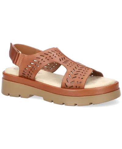 Bella Vita Indigo Slingback Platform Sandal In Brown