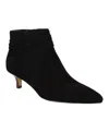 Bella Vita Brennan Womens Leather Embossed Ankle Boots In Black Suede Leather