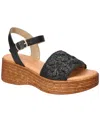 Bella Vita Women's Kea-italy Wedge Sandals In Black Floral Raffia