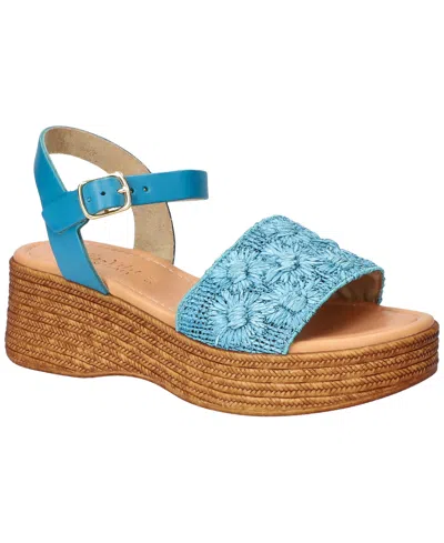 Bella Vita Women's Kea-italy Wedge Sandals In Denim Floral Raffia