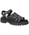 Bella Vita Women's Loni Lug Sole Fisherman Sandals In Black Leather