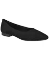 Bella Vita Mireya Womens Faux Suede Pointed Toe Ballet Flats In Black Suede