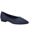 Bella Vita Womens Solid Manmade Flat Shoes In Navy Suede