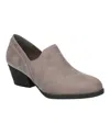 Bella Vita Porter Womens Suede Stacked Heel Shooties In Gray