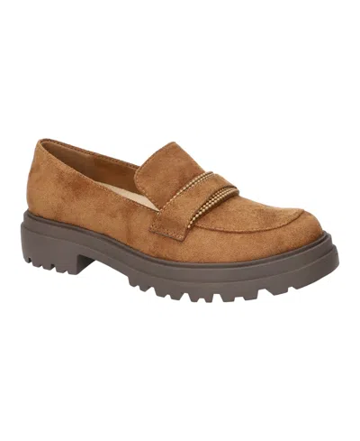 Bella Vita Pulse Faux Leather Platform Loafer In Brown
