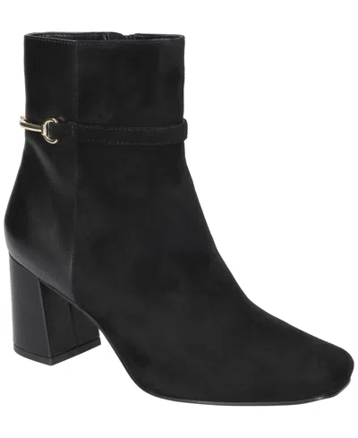 Bella Vita Women's Quincy Square Toe Ankle Boots In Black Kidsuede Leather