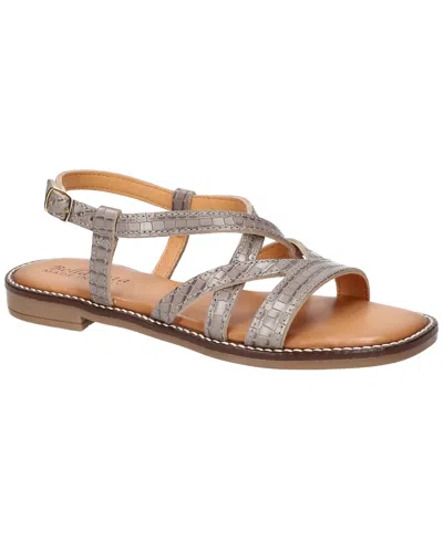 Bella Vita Women's Tya-italy Flat Sandals In Grey Croco Leather