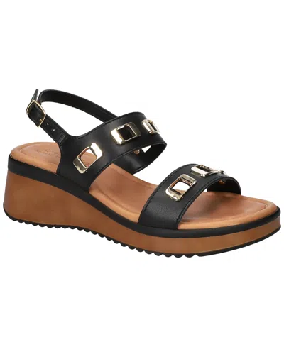 Bella Vita Women's Vic-italy Wedge Sandals In Black Leather