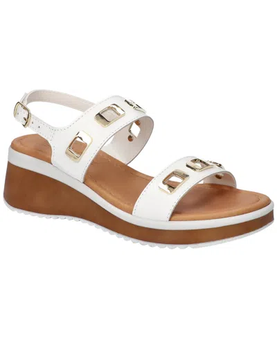 Bella Vita Women's Vic-italy Wedge Sandals In White Leather