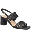 Bella Vita Xannon Womens Faux Leather Woven Ankle Strap In Black