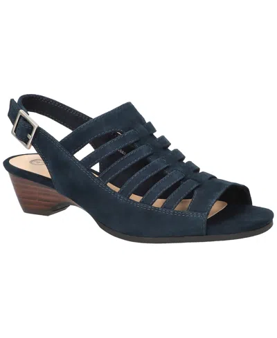 Bella Vita Women's Yakira Wedge Sandals In Navy Kidsuede Leather