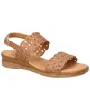 Bella Vita Zoe Sandals Womens Whiskey Leather Cut Out Adjustable Strap Gal996 In Whiskey Leather