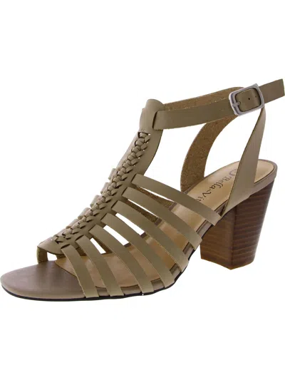 Bella Vita Womens Adjustable Open Toe Block Heel In White