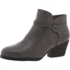 Bella Vita Womens Block Heel Faux Leather Booties In Grey