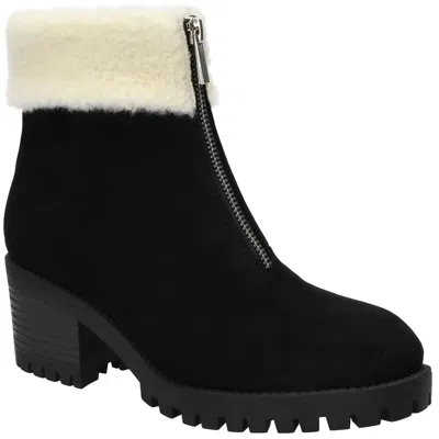 Bella Vita Womens Block Heel Round Toe Combat & Lace-up Boots In Black