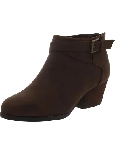 Bella Vita Womens Block Heel Zipper Ankle Boots In Brown