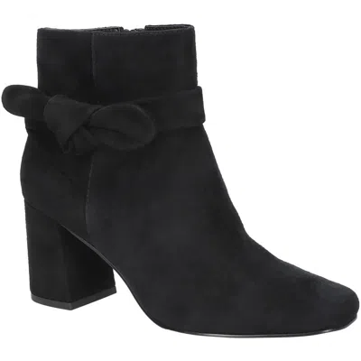 Bella Vita Womens Bow Suede Booties In Black