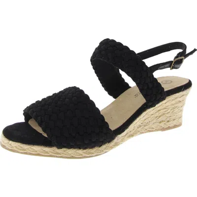 Bella Vita Womens Braided Manmade Espadrille Heels In Black