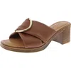 Bella Vita Womens Buckle Leather Slide Sandals In Brown