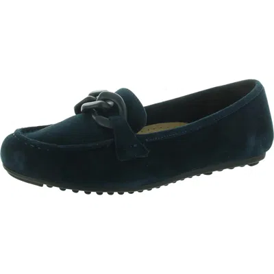 Bella Vita Womens Chain Leather Flat Shoes In Blue
