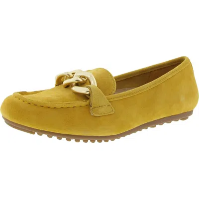 Bella Vita Womens Chain Leather Flat Shoes In Multi