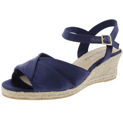 Bella Vita Womens Cork Man Made Wedge Sandals In Blue