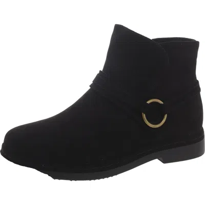 BELLA VITA WOMENS FAUX SUEDE BLOCK HEEL ANKLE BOOTS