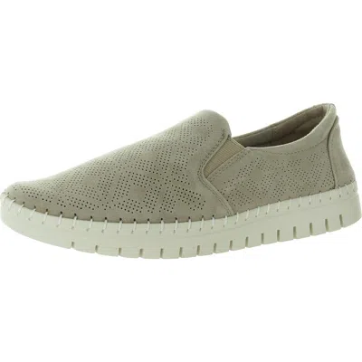 Bella Vita Womens Perforated Leather Flat Shoes In Multi