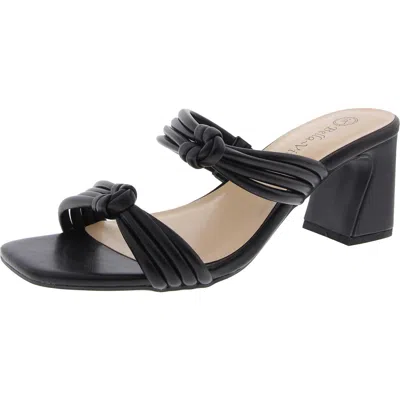 Bella Vita Womens Strappy Leather Slide Sandals In Black