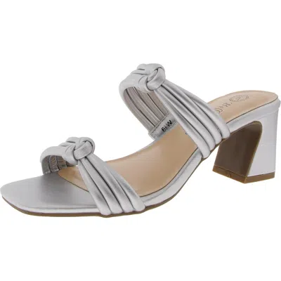 Bella Vita Womens Strappy Leather Slide Sandals In Silver- Manmade