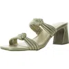 Bella Vita Womens Strappy Leather Slide Sandals In White