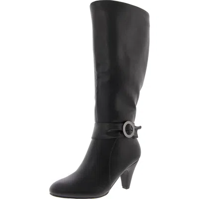 Bella Vita Womens Wide Calf Faux Leather Knee-high Boots In Black