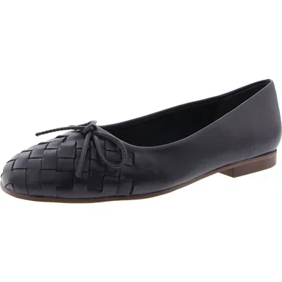 Bella Vita Womens Woven Faux Leather Ballet Flats In Navy