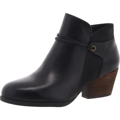 Bella Vita Womens Zipper Faux Leather Booties In Black