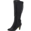 Bella Vita Troy Ii Plus Womens Faux Suede Wide Calf Knee-high Boots In Black
