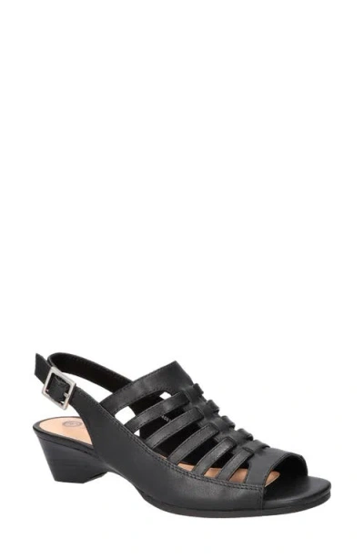 Bella Vita Yakira Strappy Wedge Sandal In Black Leather