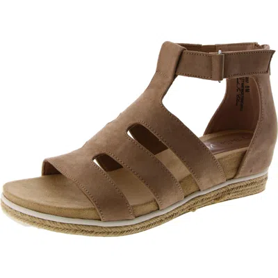 Bella Vita Zinia Womens Faux Suede Peep Toe Wedge Sandals