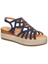 Bella Vita Zip-italy Womens Suede Caged Flatform Sandals In Blue