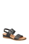 Bella Vita Zoe Italy Perforated Sandal In Black Italian Leather